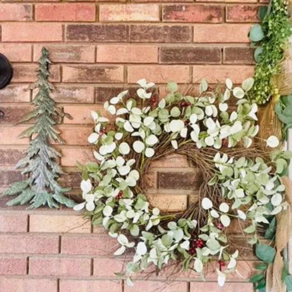 Winter Silver Dollar Wreath, 24”